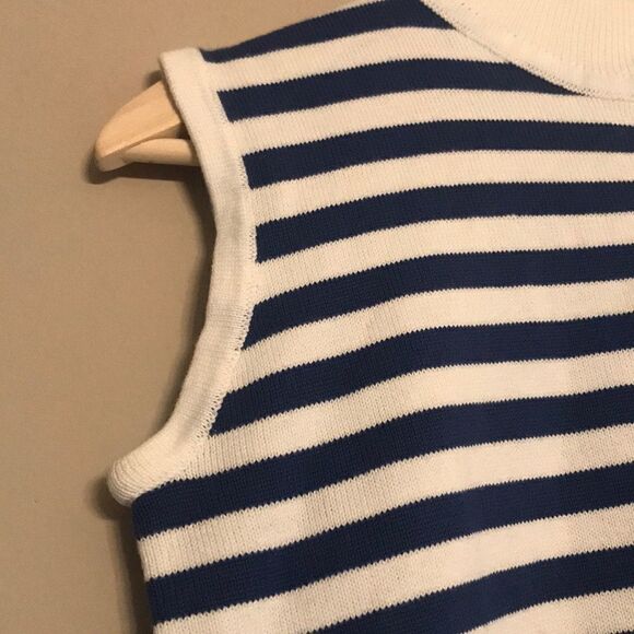 NWT Eddie Bauer Blue & White Stripe Sweater XS P - Picture 5 of 10